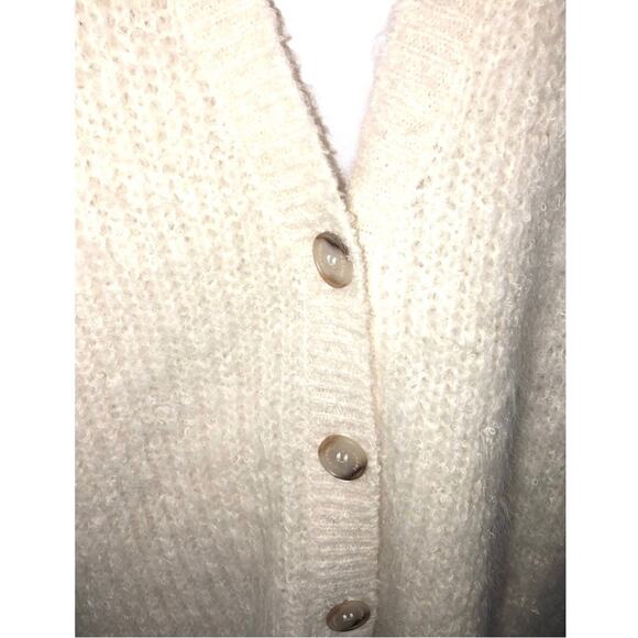 Frame Denim Lounge Cardi in Off White Alpaca Large NWT - Picture 6 of 14